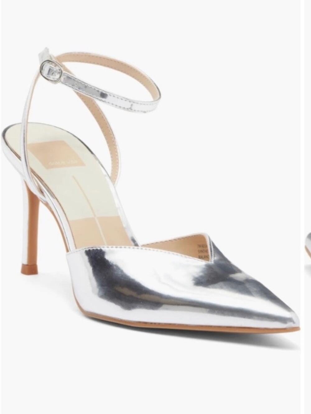 Dolce Vita Karmen Ankle Strap Stiletto Dancing Heels Metallic Silver - Size 8